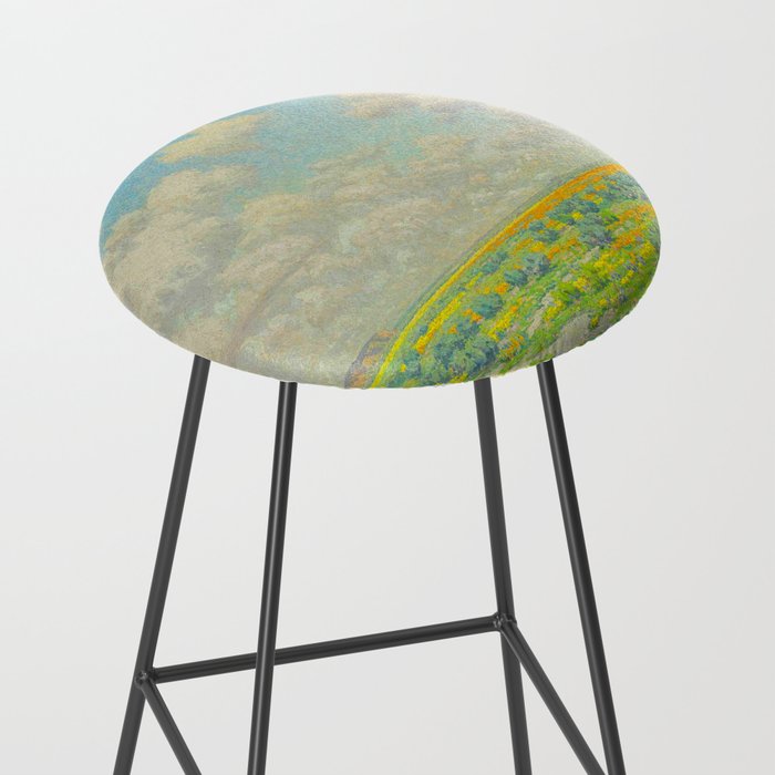 Granville Redmond Spring Antelope Valley Beautiful Landscape Painting Blue Sky Green Flower Filled F Stool Gallery Image 2