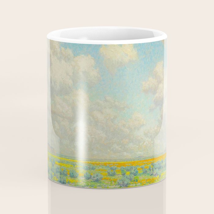 Granville Redmond Spring Antelope Valley Beautiful Landscape Painting Blue Sky Green Flower Filled F Coffee Mug Gallery Image 4