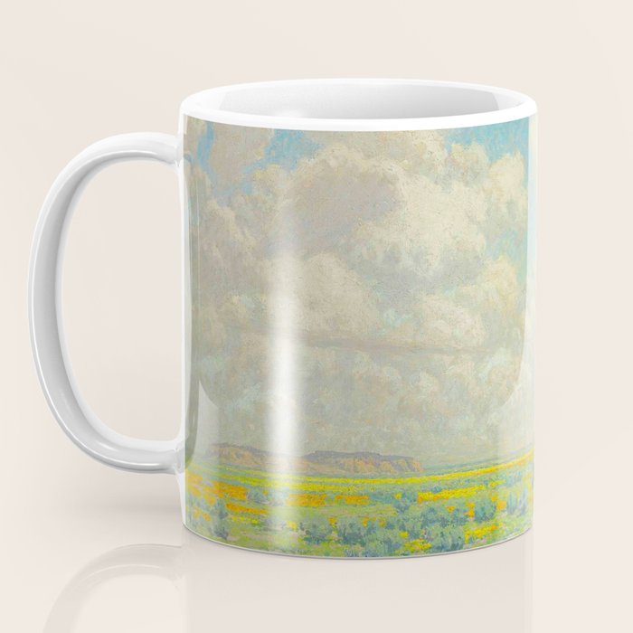 Granville Redmond Spring Antelope Valley Beautiful Landscape Painting Blue Sky Green Flower Filled F Coffee Mug Gallery Image 3