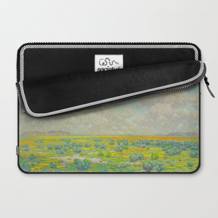 Granville Redmond Spring Antelope Valley Beautiful Landscape Painting Blue Sky Green Flower Filled F Laptop Sleeve Gallery Image 2