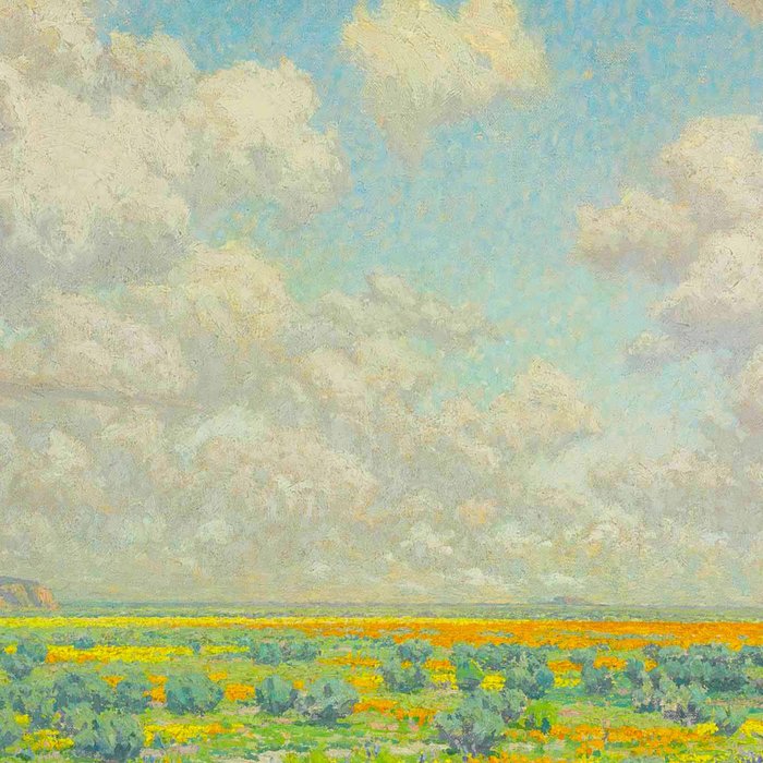 Granville Redmond Spring Antelope Valley Beautiful Landscape Painting Blue Sky Green Flower Filled F Coffee Mug Gallery Image 2
