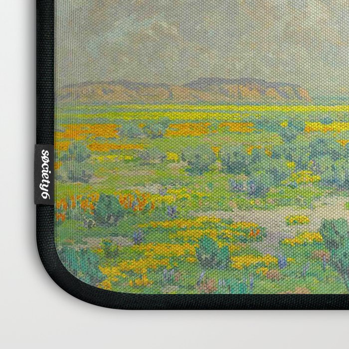Granville Redmond Spring Antelope Valley Beautiful Landscape Painting Blue Sky Green Flower Filled F Laptop Sleeve Gallery Image 3