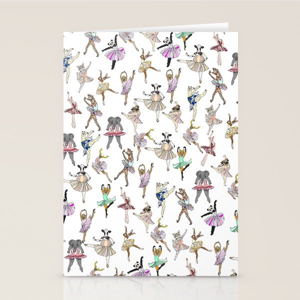 Animal Square Dance Hipster Ballerinas Stationery Card Gallery Image 1