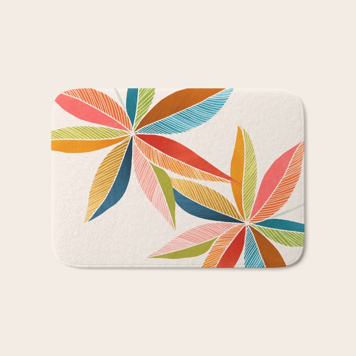 Multicolorful Leaf Design Bath Mat Gallery Image 1