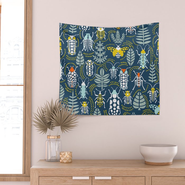 Beetle collection in dark Wall Tapestry Gallery Image 2