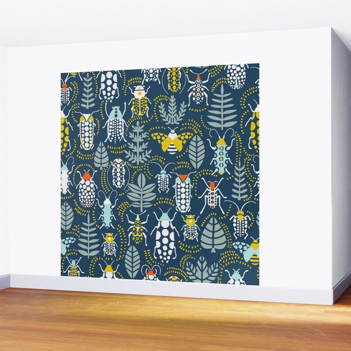 Beetle collection in dark Wall Mural Gallery Image 2