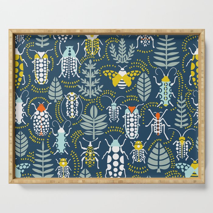Beetle collection in dark Serving Tray Gallery Image 1