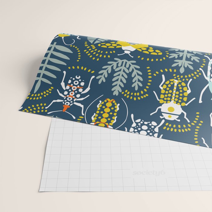 Beetle collection in dark Wrapping Paper Gallery Image 2
