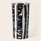 Woodcut Birches Black Travel Mug Gallery Image 1