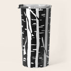 Woodcut Birches Black Travel Mug Gallery Image 3