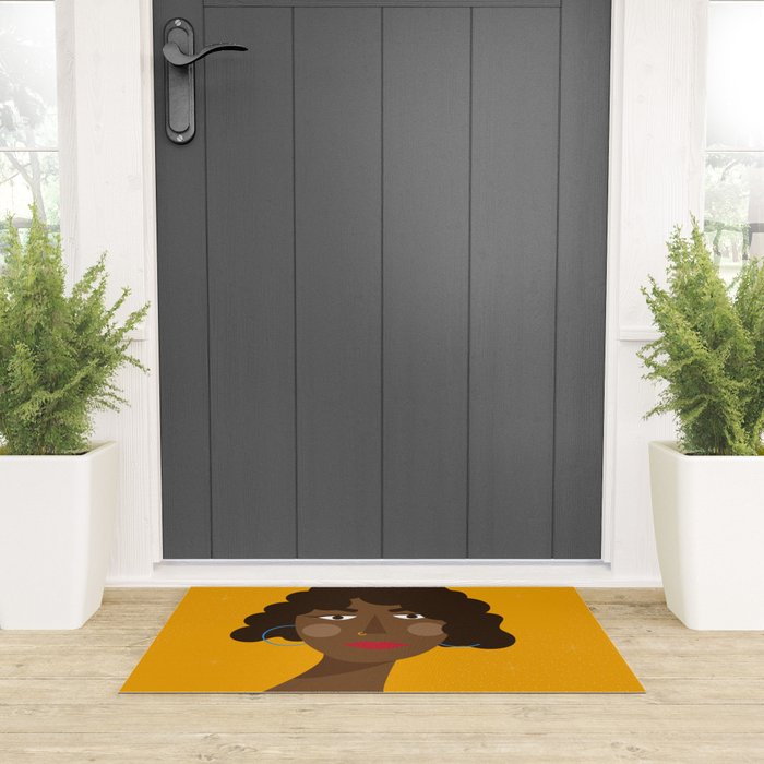 Girl with red dress Welcome Mat Gallery Image 3