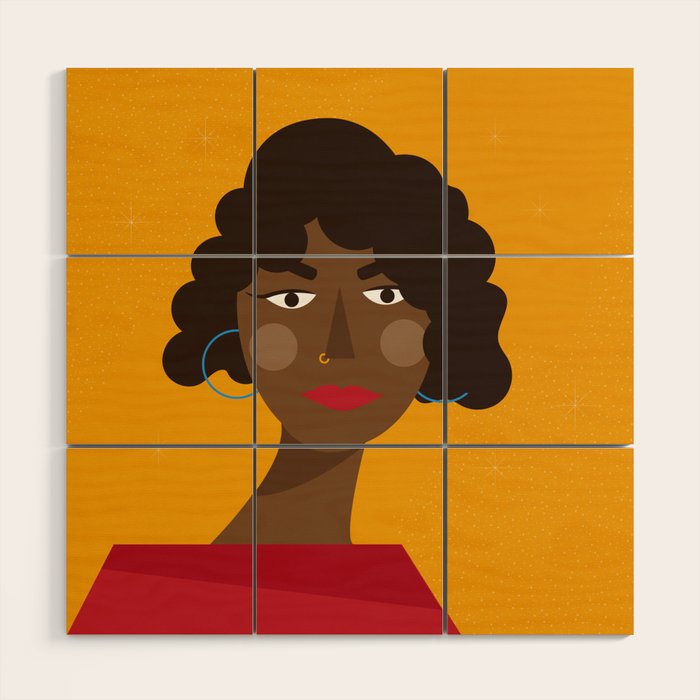 Girl with red dress Wood Wall Art Gallery Image 1