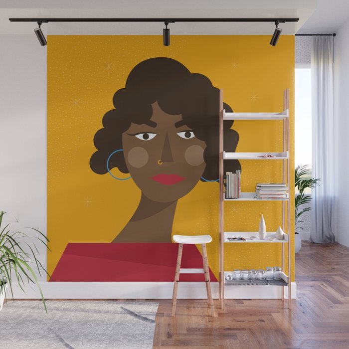 Girl with red dress Wall Mural Gallery Image 1
