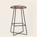 Navy Floral Stool Gallery Image 1