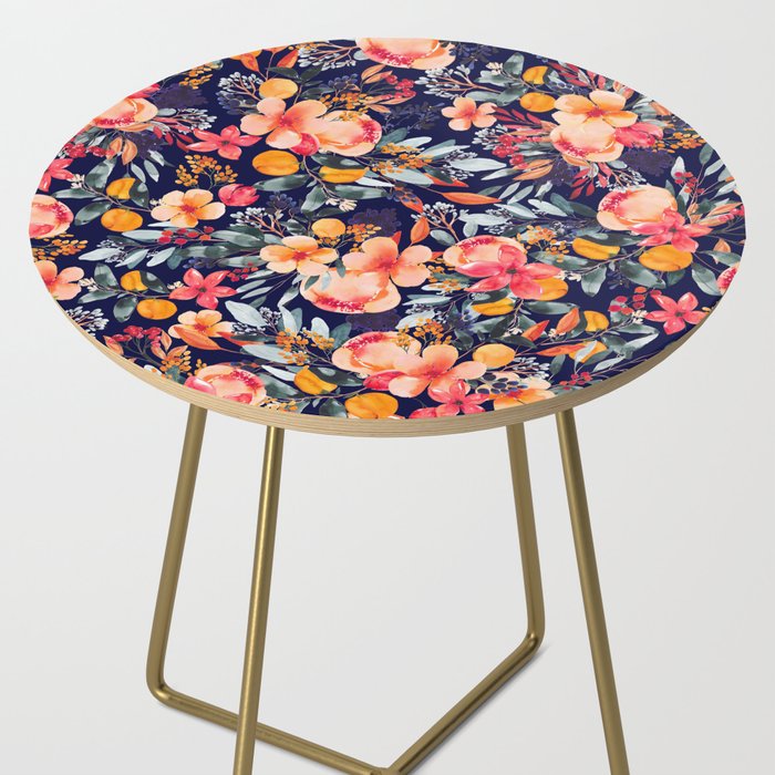 Navy Floral Side Table Gallery Image 2