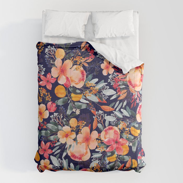 Navy Floral Comforter Gallery Image 6