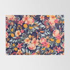 Navy Floral Rug Gallery Image 2