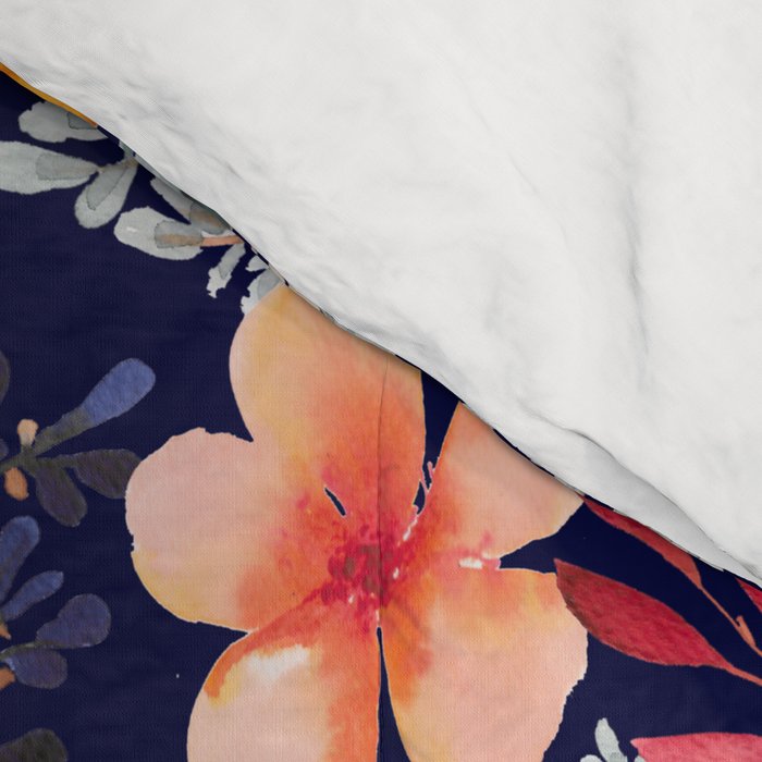 Navy Floral Comforter Gallery Image 4