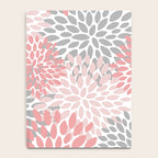 Modern, Flowers Print, Coral, Pink and Gray Notebook Gallery Image 4