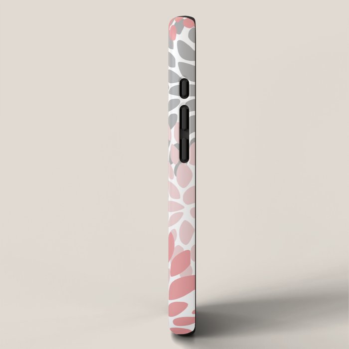 Modern, Flowers Print, Coral, Pink and Gray iPhone Case Gallery Image 2