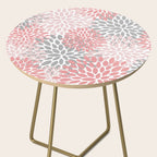 Modern, Flowers Print, Coral, Pink and Gray Side Table Gallery Image 2