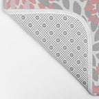 Modern, Flowers Print, Coral, Pink and Gray Bath Mat Gallery Image 2