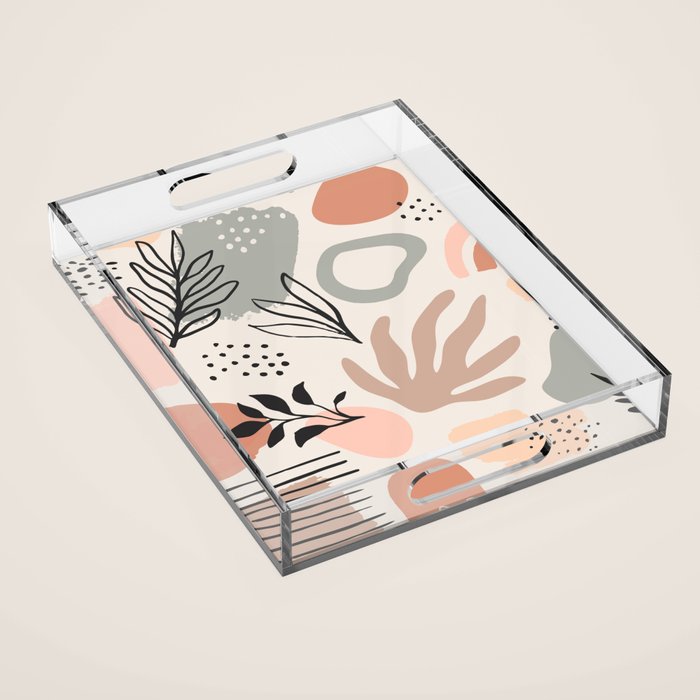 Abstract organic nature shape art pattern Acrylic Tray Gallery Image 1