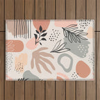 Abstract organic nature shape art pattern Outdoor Rug Gallery Image 1