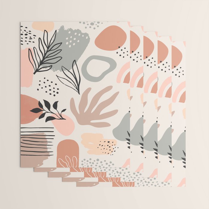 Abstract organic nature shape art pattern Wrapping Paper Gallery Image 3