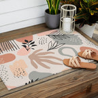 Abstract organic nature shape art pattern Outdoor Rug Gallery Image 2