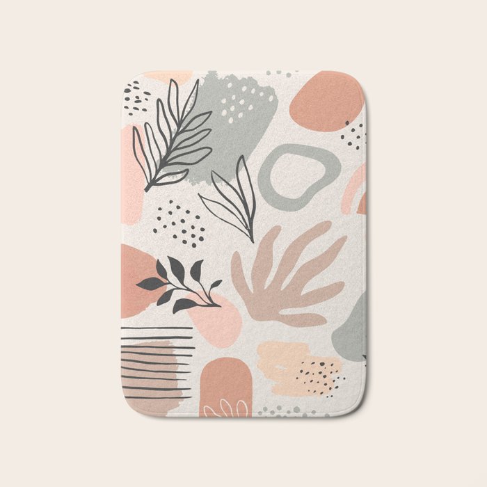 Abstract organic nature shape art pattern Bath Mat Gallery Image 1
