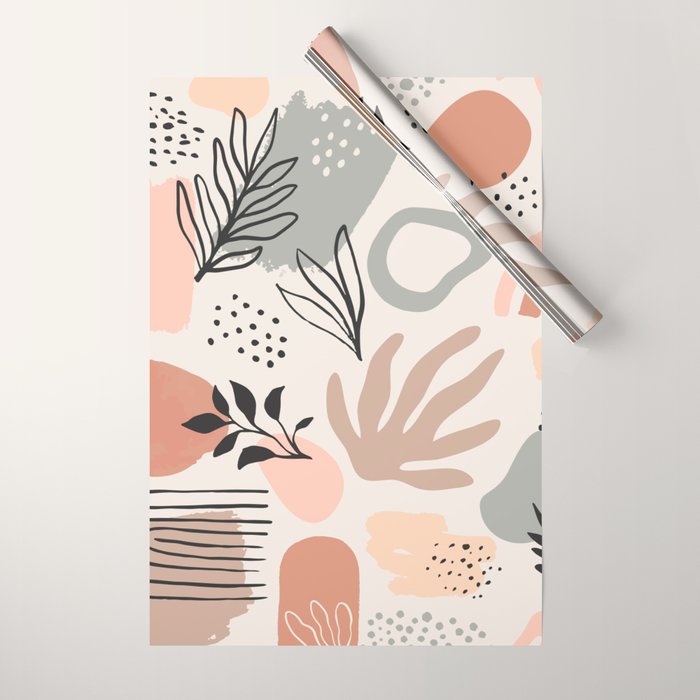 Abstract organic nature shape art pattern Wrapping Paper Gallery Image 1