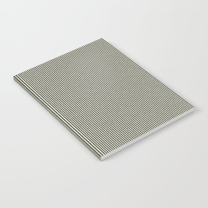 linen textured stripes - olive green Notebook Gallery Image 2