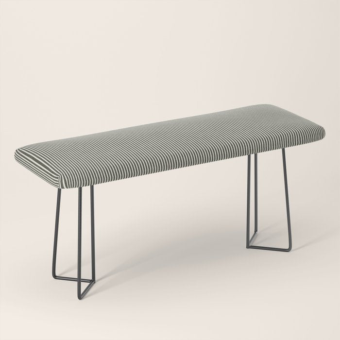 linen textured stripes - olive green Bench Gallery Image 1