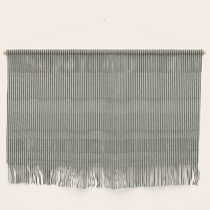 linen textured stripes - olive green Wall Hanging Gallery Image 1