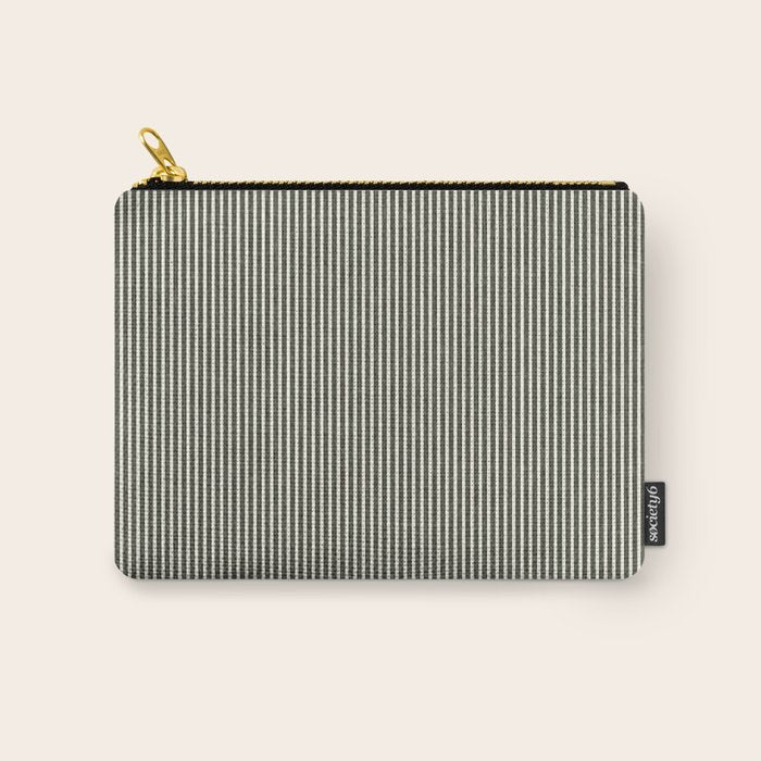 linen textured stripes - olive green Carry All Pouch Gallery Image 1