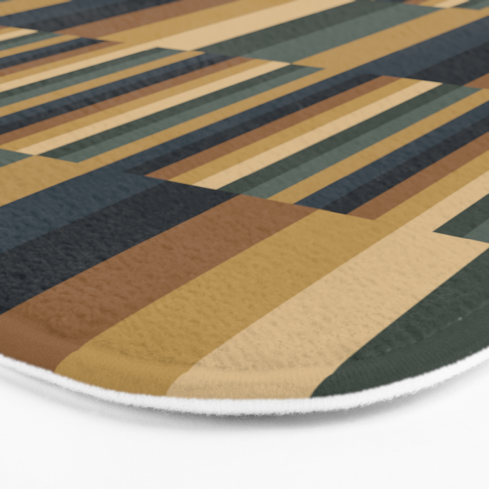 Mixed Stripes Pattern XXV Bold Earthy Bath Mat Gallery Image 3