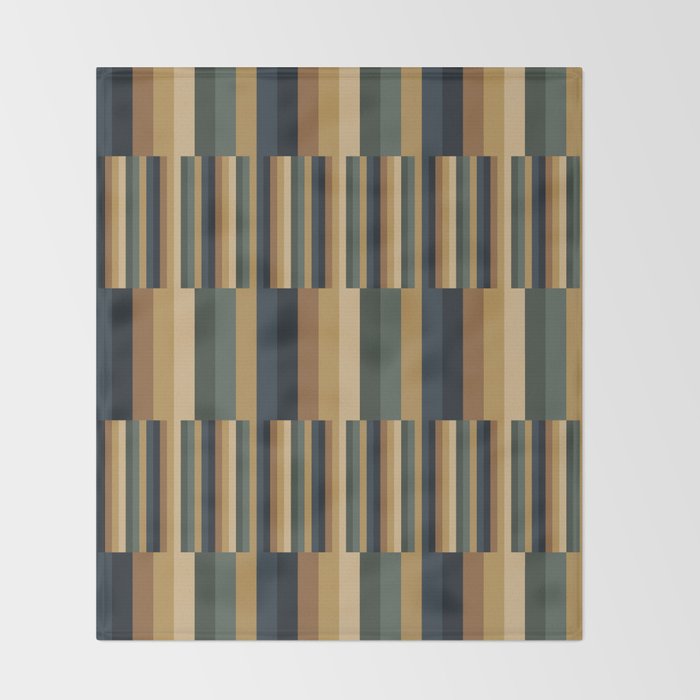 Mixed Stripes Pattern XXV Bold Earthy Throw Blanket Gallery Image 2