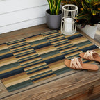 Mixed Stripes Pattern XXV Bold Earthy Outdoor Rug Gallery Image 2