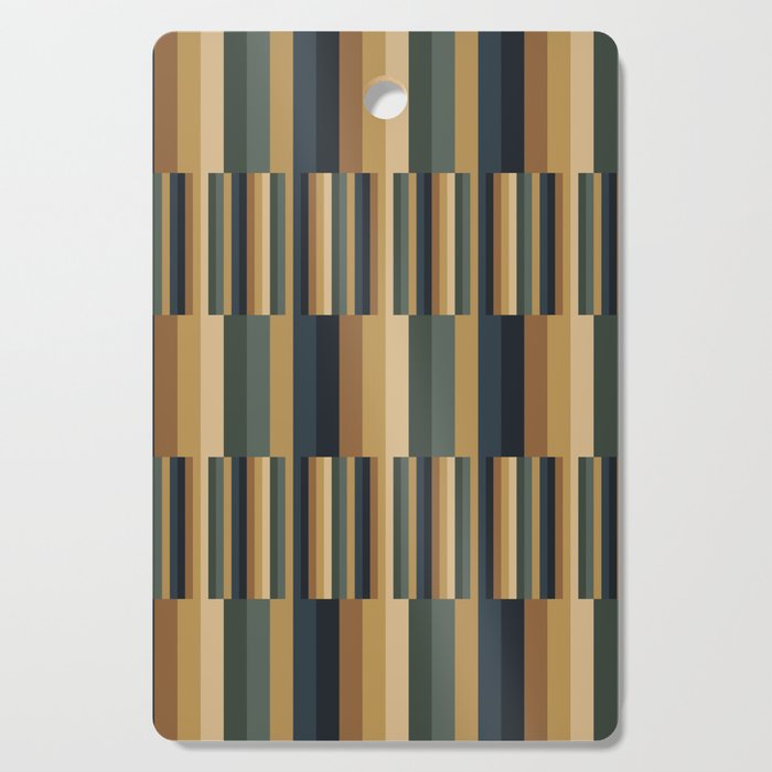 Mixed Stripes Pattern XXV Bold Earthy Cutting Board Gallery Image 1