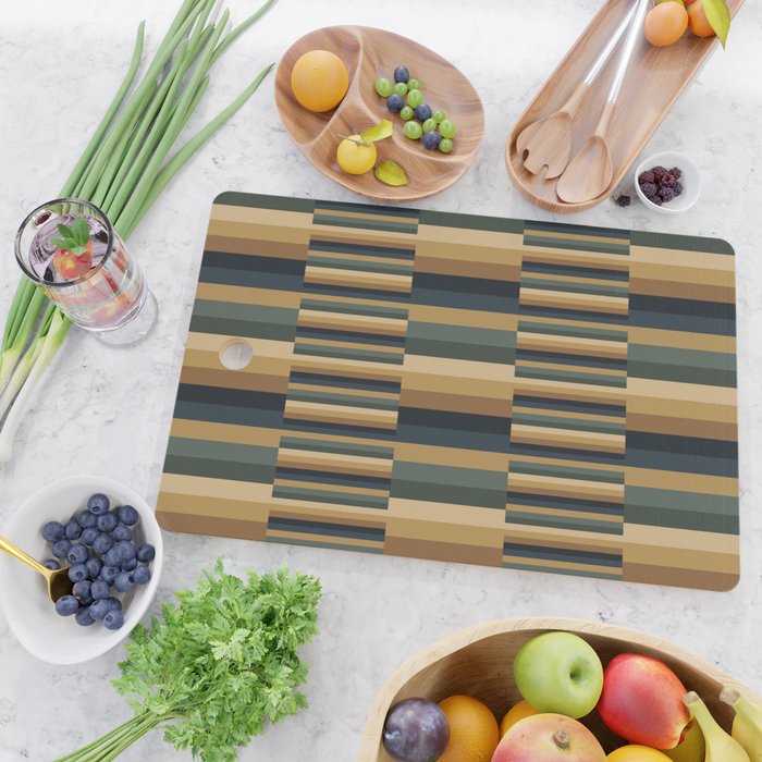 Mixed Stripes Pattern XXV Bold Earthy Cutting Board Gallery Image 2