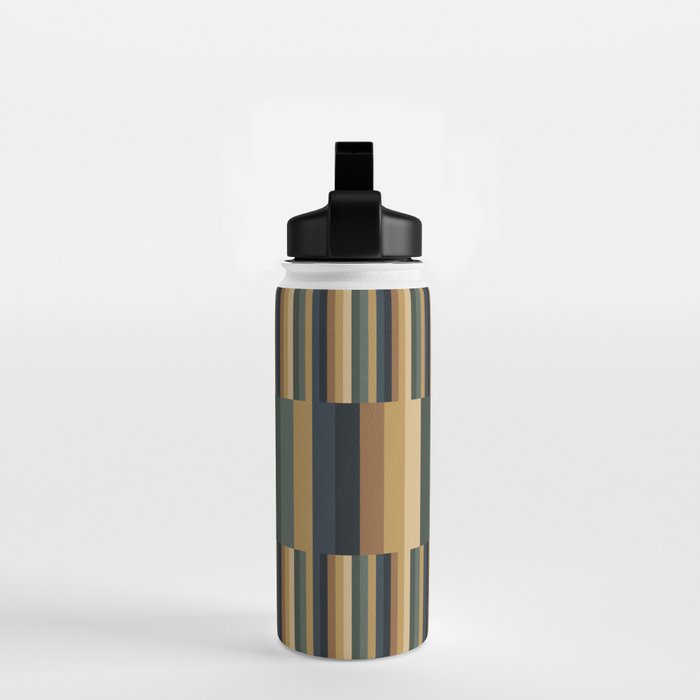Mixed Stripes Pattern XXV Bold Earthy Water Bottle Gallery Image 2