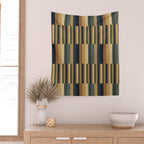 Mixed Stripes Pattern XXV Bold Earthy Wall Tapestry Gallery Image 2