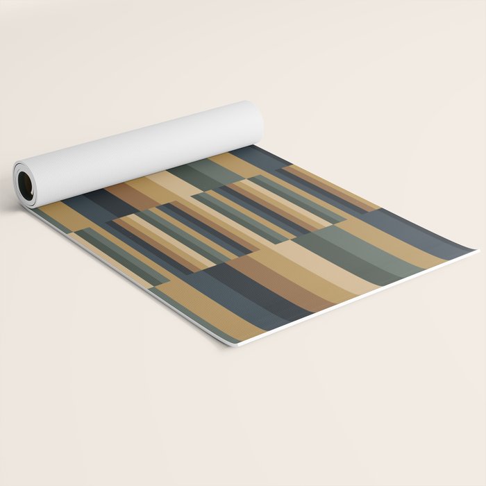 Mixed Stripes Pattern XXV Bold Earthy Yoga Mat Gallery Image 2
