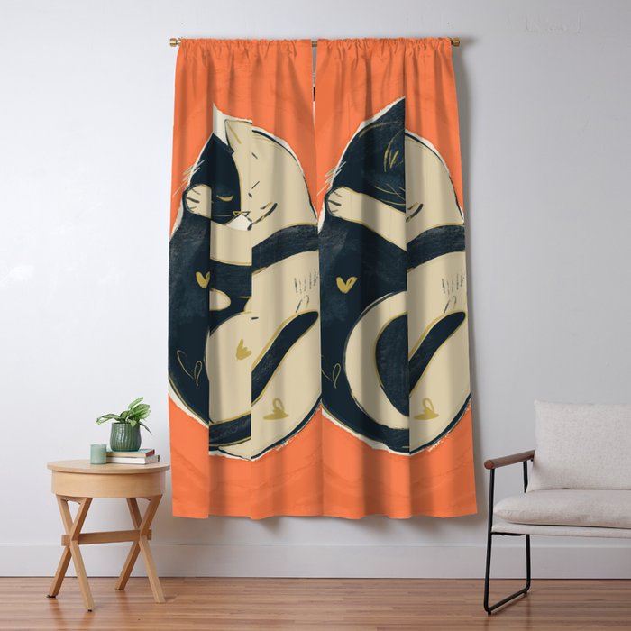 Cats In Love 5 Window Curtain Gallery Image 1