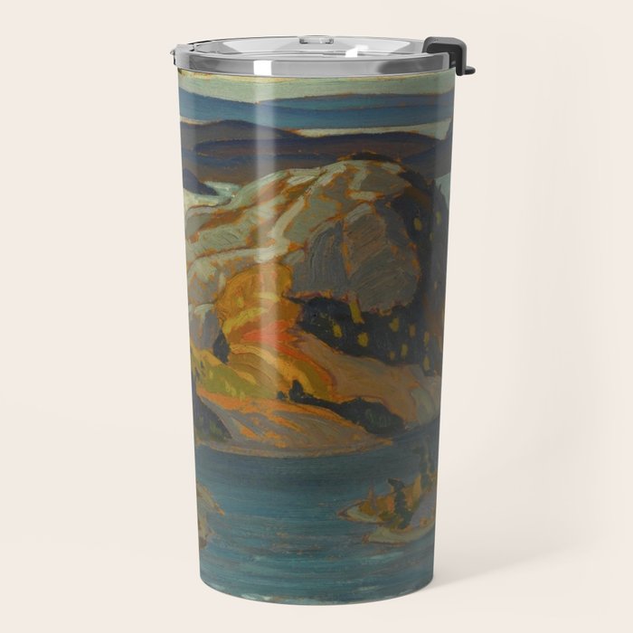 Canadian Landscape Oil Painting Franklin Carmichael Art Nouveau Post-Impressionism Grace Lake 1931 Travel Mug Gallery Image 2