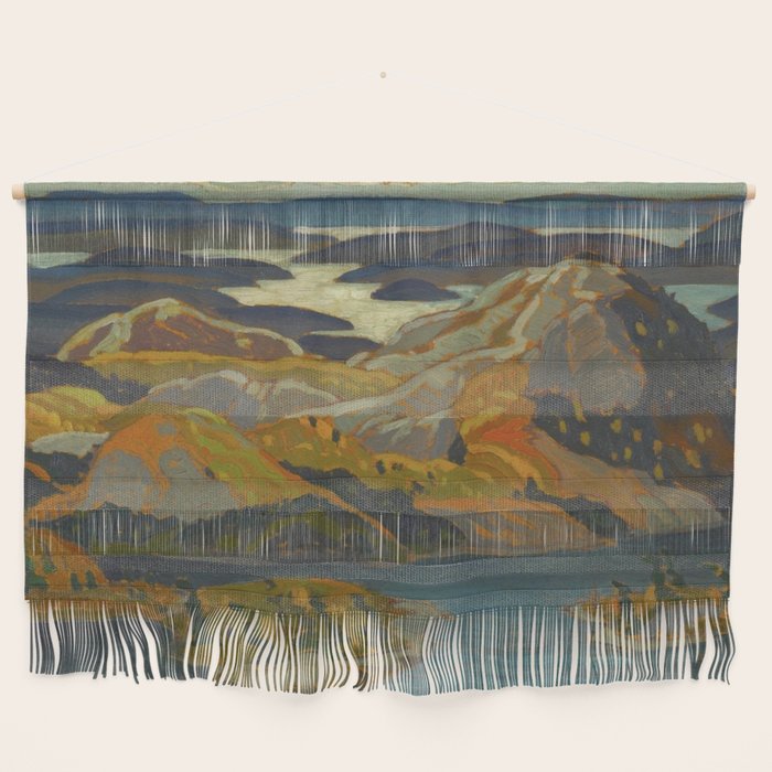Canadian Landscape Oil Painting Franklin Carmichael Art Nouveau Post-Impressionism Grace Lake 1931 Wall Hanging Gallery Image 1