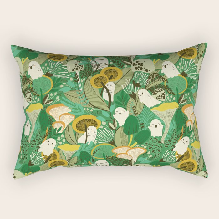Ghost Forest Green Rectangular Pillow Gallery Image 2