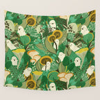 Ghost Forest Green Wall Tapestry Gallery Image 4