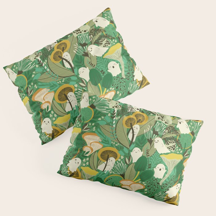 Ghost Forest Green Pillow Sham Gallery Image 1